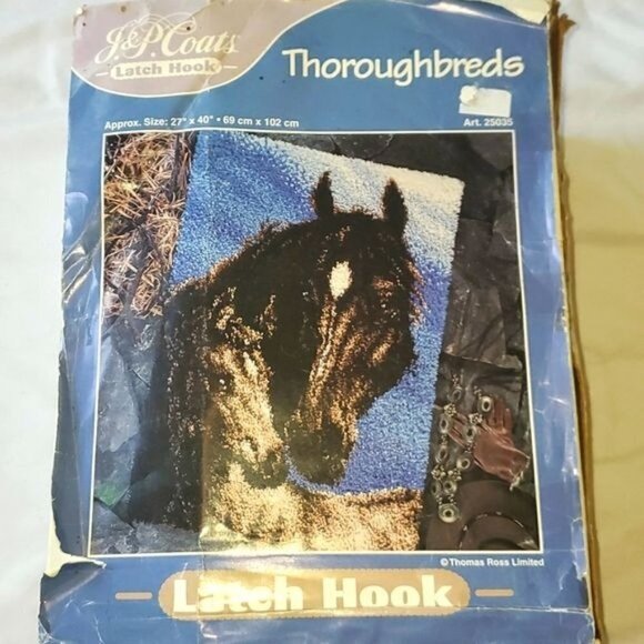J&P Coats Thoroughbreds Latchhook Sz. 27" x 40" - Picture 1 of 10